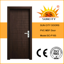 Diseños de la puerta del MDF del PVC sólido interior de la casa moderna (SC-P165)